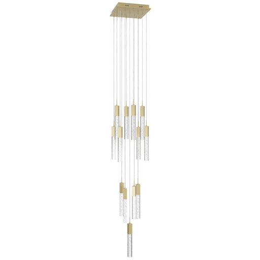 Chandelier Avenue Lighting HF1905-13-GL-BB The Original Glacier 13-Light 20"W Multi-Light Chandelier in Brushed Brass/Bubbled Crystals Avenue Lighting