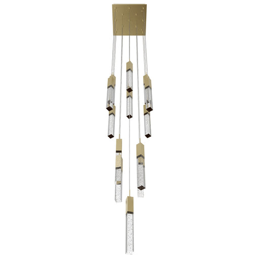 Chandelier Avenue Lighting HF1905-13-GL-BB The Original Glacier 13-Light 20"W Multi-Light Chandelier in Brushed Brass/Bubbled Crystals Avenue Lighting