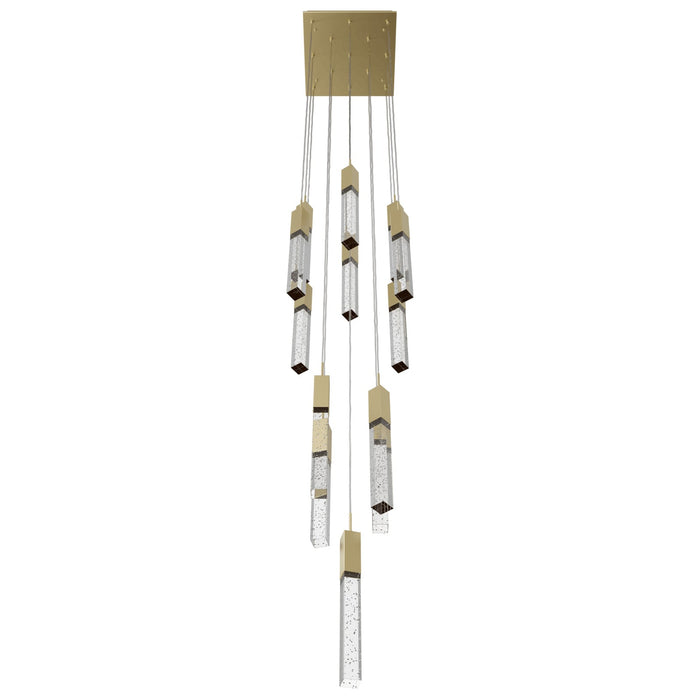 Chandelier Avenue Lighting HF1905-13-GL-BB The Original Glacier 13-Light 20"W Multi-Light Chandelier in Brushed Brass/Bubbled Crystals Avenue Lighting