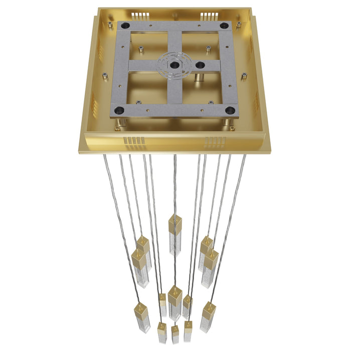 Chandelier Avenue Lighting HF1905-13-GL-BB The Original Glacier 13-Light 20"W Multi-Light Chandelier in Brushed Brass/Bubbled Crystals Avenue Lighting