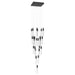 Chandelier Avenue Lighting HF1904-25-GL-BK The Original Glacier 25-Light 28"W Multi-Light Chandelier in Black/Bubbled Crystals Avenue Lighting