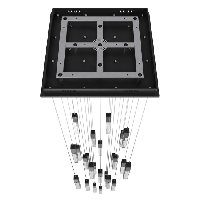 Chandelier Avenue Lighting HF1904-25-GL-BK The Original Glacier 25-Light 28"W Multi-Light Chandelier in Black/Bubbled Crystals Avenue Lighting