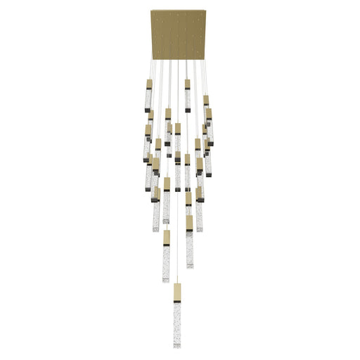 Chandelier Avenue Lighting HF1904-25-GL-BB The Original Glacier 25-Light 28"W Multi-Light Chandelier in Brushed Brass/Bubbled Crystals Avenue Lighting