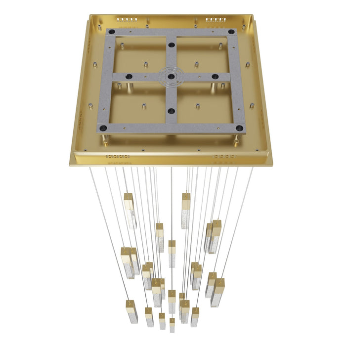 Chandelier Avenue Lighting HF1904-25-GL-BB The Original Glacier 25-Light 28"W Multi-Light Chandelier in Brushed Brass/Bubbled Crystals Avenue Lighting