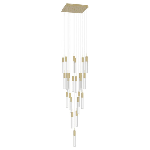Chandelier Avenue Lighting HF1904-25-GL-BB-C The Original Glacier 25-Light 28"W Multi-Light Chandelier in Brushed Brass/Clear Crystals Avenue Lighting
