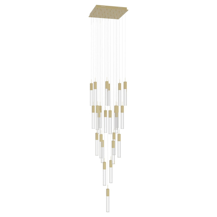 Chandelier Avenue Lighting HF1904-25-GL-BB-C The Original Glacier 25-Light 28"W Multi-Light Chandelier in Brushed Brass/Clear Crystals Avenue Lighting
