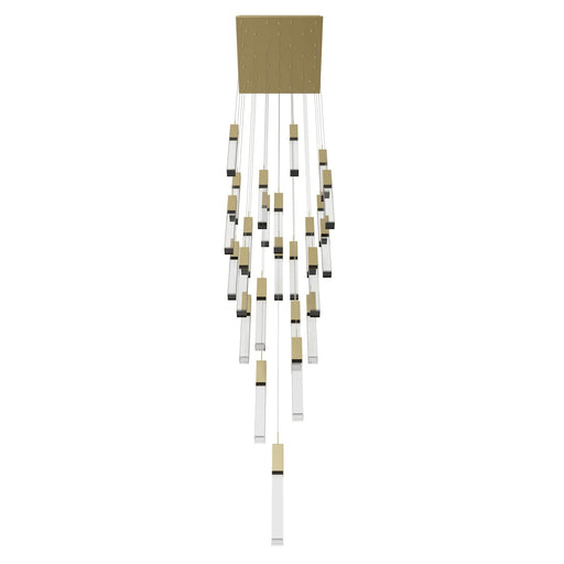 Chandelier Avenue Lighting HF1904-25-GL-BB-C The Original Glacier 25-Light 28"W Multi-Light Chandelier in Brushed Brass/Clear Crystals Avenue Lighting