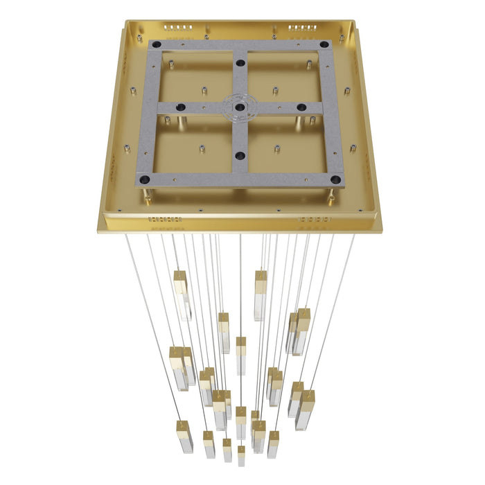 Chandelier Avenue Lighting HF1904-25-GL-BB-C The Original Glacier 25-Light 28"W Multi-Light Chandelier in Brushed Brass/Clear Crystals Avenue Lighting