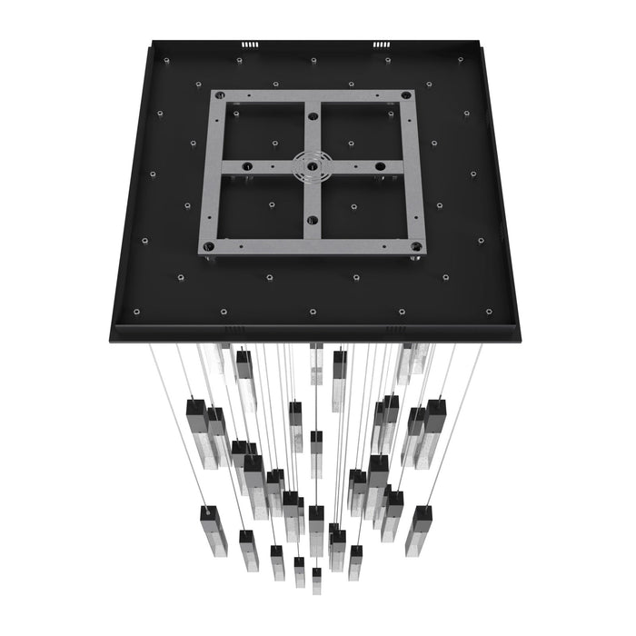 Chandelier Avenue Lighting HF1903-41-GL-BK The Original Glacier 41-Light 36"W Multi-Light Chandelier in Black/Bubbled Crystals Avenue Lighting