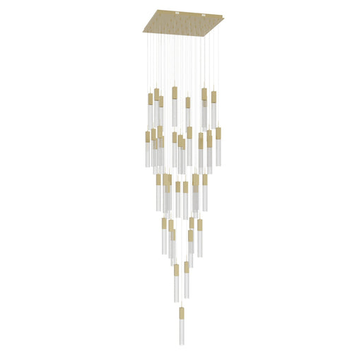 Chandelier Avenue Lighting HF1903-41-GL-BB The Original Glacier 41-Light 36"W Multi-Light Chandelier in Brushed Brass/Bubbled Crystals Avenue Lighting
