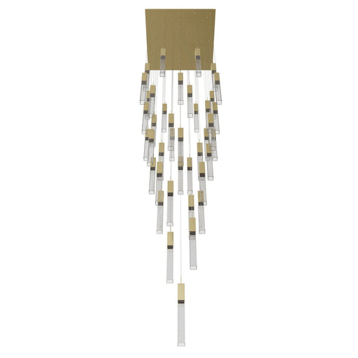 Chandelier Avenue Lighting HF1903-41-GL-BB The Original Glacier 41-Light 36"W Multi-Light Chandelier in Brushed Brass/Bubbled Crystals Avenue Lighting