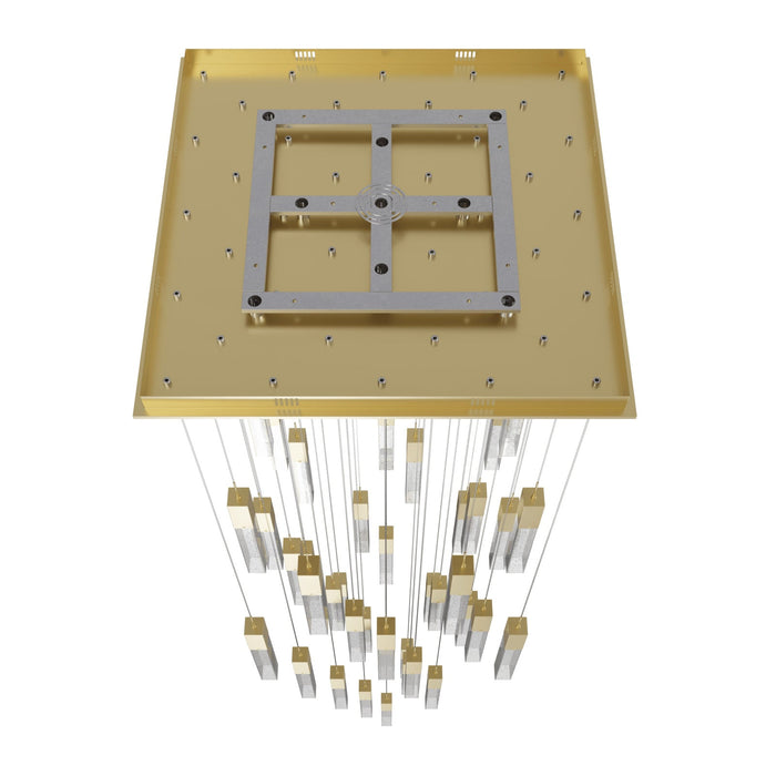 Chandelier Avenue Lighting HF1903-41-GL-BB The Original Glacier 41-Light 36"W Multi-Light Chandelier in Brushed Brass/Bubbled Crystals Avenue Lighting
