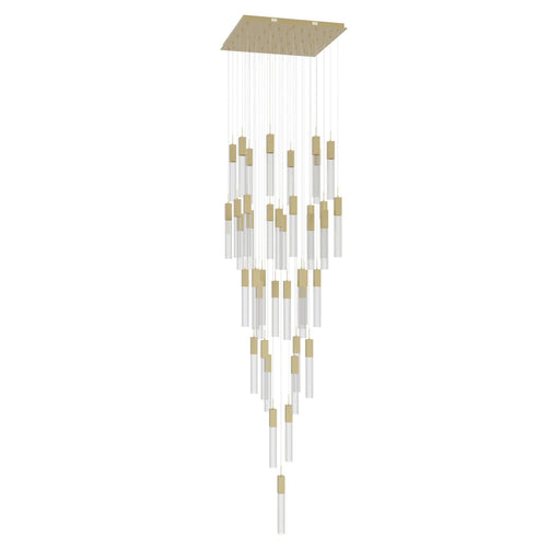 Chandelier Avenue Lighting HF1903-41-GL-BB-C The Original Glacier 41-Light 36"W Multi-Light Chandelier in Brushed Brass/Clear Crystals Avenue Lighting
