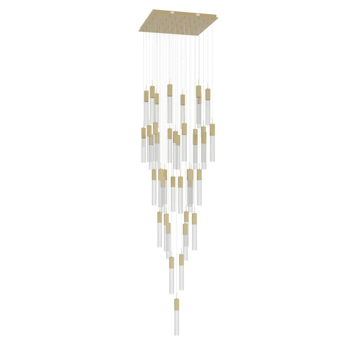 Chandelier Avenue Lighting HF1903-41-GL-BB-C The Original Glacier 41-Light 36"W Multi-Light Chandelier in Brushed Brass/Clear Crystals Avenue Lighting