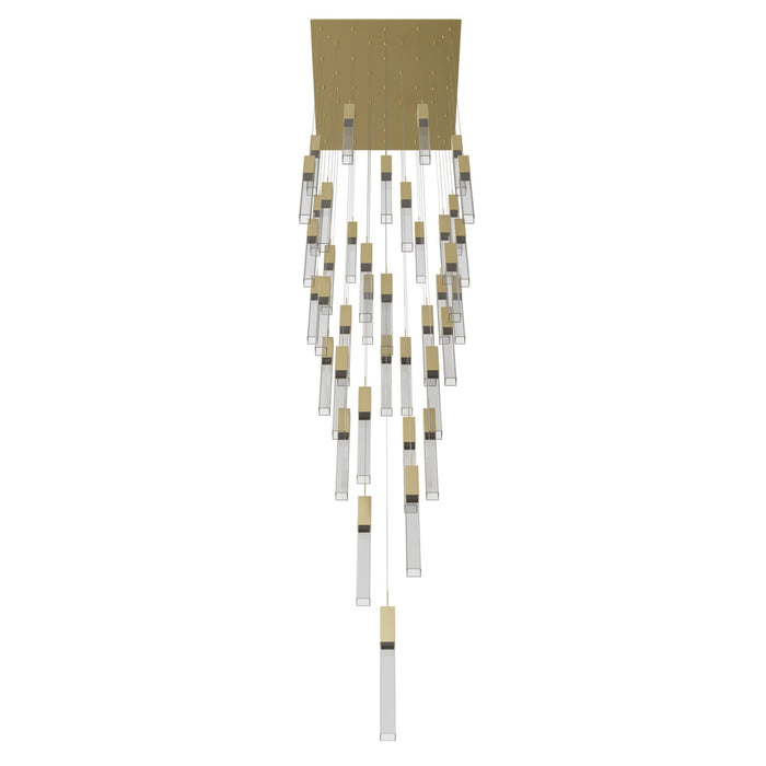 Chandelier Avenue Lighting HF1903-41-GL-BB-C The Original Glacier 41-Light 36"W Multi-Light Chandelier in Brushed Brass/Clear Crystals Avenue Lighting