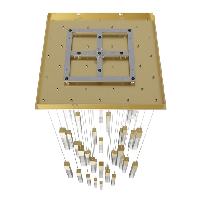 Chandelier Avenue Lighting HF1903-41-GL-BB-C The Original Glacier 41-Light 36"W Multi-Light Chandelier in Brushed Brass/Clear Crystals Avenue Lighting