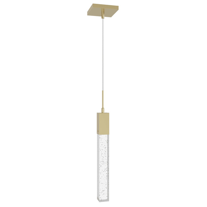 Pendant Light Avenue Lighting HF1901-1-GL-BB The Original Glacier 1-Light 2"W LED Mini Pendant in Brushed Brass/Bubbled Crystal Avenue Lighting