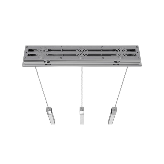 Multi-Light Pendant Avenue Lighting HF1900-3-GL-CH The Original Glacier 3-Light 37"W LED Pendant in Polished Chrome/Bubbled Crystals Avenue Lighting