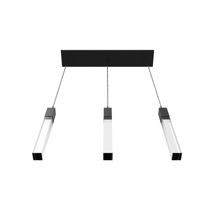 Multi-Light Pendant Avenue Lighting HF1900-3-GL-BK-C The Original Glacier 3-Light 37"W Linear LED Pendant in Black/Clear Crystals Avenue Lighting