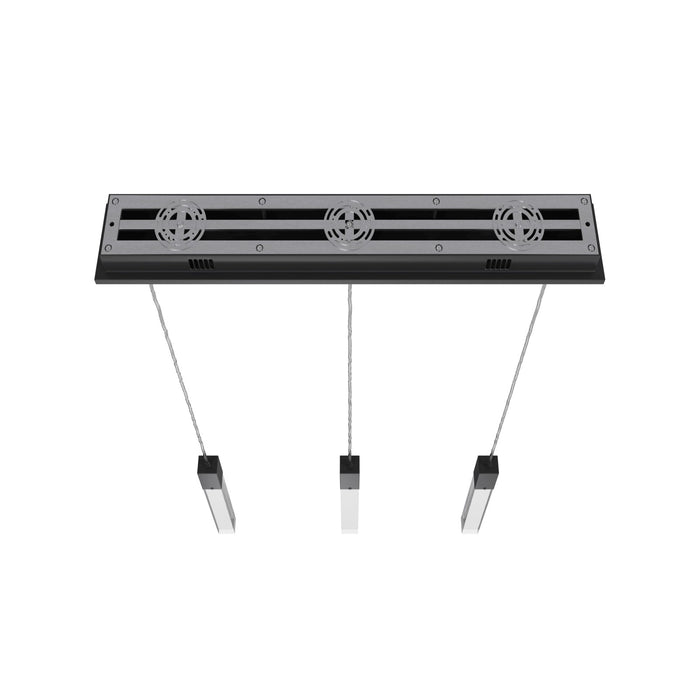 Multi-Light Pendant Avenue Lighting HF1900-3-GL-BK-C The Original Glacier 3-Light 37"W Linear LED Pendant in Black/Clear Crystals Avenue Lighting