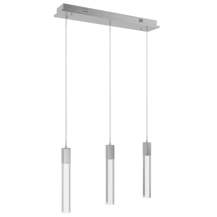 Multi-Light Pendant Avenue Lighting HF1900-3-GL-CH-C The Original Glacier 3-Light 37"W LED Pendant in Polished Chrome/Clear Crystals Avenue Lighting