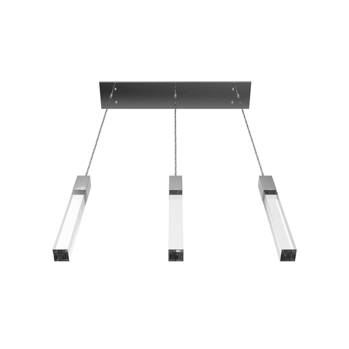 Multi-Light Pendant Avenue Lighting HF1900-3-GL-CH-C The Original Glacier 3-Light 37"W LED Pendant in Polished Chrome/Clear Crystals Avenue Lighting