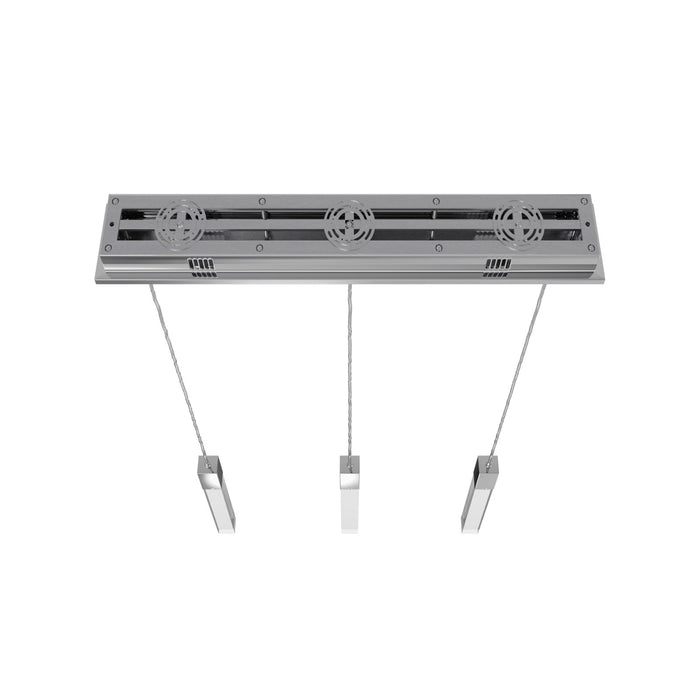Multi-Light Pendant Avenue Lighting HF1900-3-GL-CH-C The Original Glacier 3-Light 37"W LED Pendant in Polished Chrome/Clear Crystals Avenue Lighting
