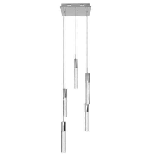 Multi-Light Pendant Avenue Lighting HF1900-5-GL-CH The Original Glacier 5-Light 12"W LED Pendant in Chrome/Bubbled Crystals in Polished Chrome Avenue Lighting