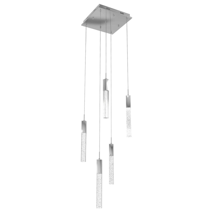 Multi-Light Pendant Avenue Lighting HF1900-5-GL-CH The Original Glacier 5-Light 12"W LED Pendant in Chrome/Bubbled Crystals in Polished Chrome Avenue Lighting