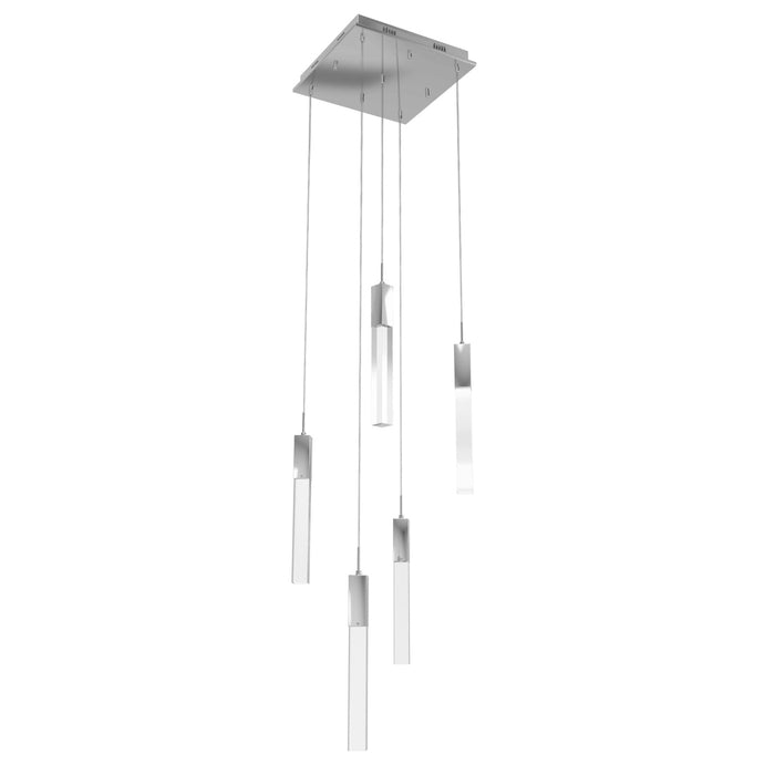 Multi-Light Pendant Avenue Lighting HF1900-5-GL-CH-C The Original Glacier 5-Light 12"W LED Pendant in Polished Chrome Avenue Lighting