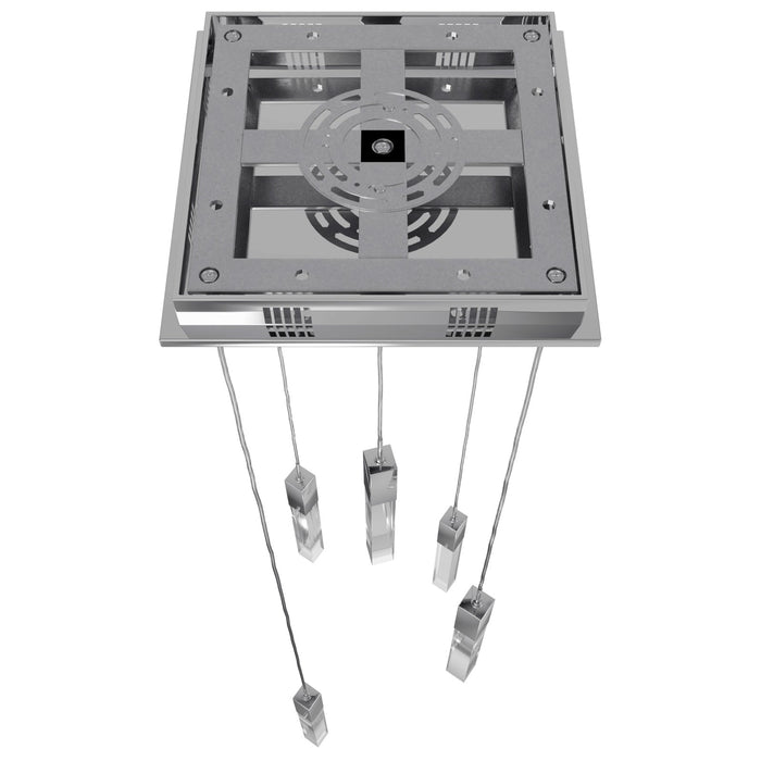Multi-Light Pendant Avenue Lighting HF1900-5-GL-CH-C The Original Glacier 5-Light 12"W LED Pendant in Polished Chrome Avenue Lighting