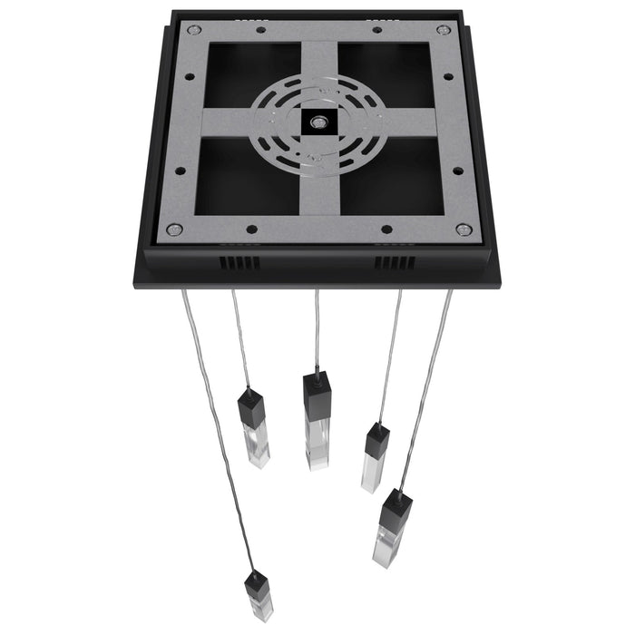 Multi-Light Pendant Avenue Lighting HF1900-5-GL-BK-C The Original Glacier 5-Light 12"W LED Pendant in Black/Clear Crystals Avenue Lighting