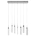 Multi-Light Pendant Avenue Lighting HF1900-7-GL-CH The Original Glacier 7-Light 47"W LED Pendant in Polished Chrome/Bubbled Crystals Avenue Lighting
