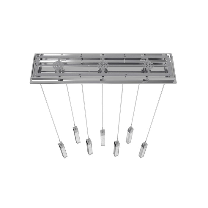 Multi-Light Pendant Avenue Lighting HF1900-7-GL-CH The Original Glacier 7-Light 47"W LED Pendant in Polished Chrome/Bubbled Crystals Avenue Lighting