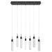 Multi-Light Pendant Avenue Lighting HF1900-7-GL-BK-C The Original Glacier 7-Light 47"W LED Pendant in Black/Clear Crystals Avenue Lighting