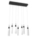 Multi-Light Pendant Avenue Lighting HF1900-7-GL-BK-C The Original Glacier 7-Light 47"W LED Pendant in Black/Clear Crystals Avenue Lighting