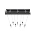 Multi-Light Pendant Avenue Lighting HF1900-7-GL-BK-C The Original Glacier 7-Light 47"W LED Pendant in Black/Clear Crystals Avenue Lighting