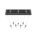 Multi-Light Pendant Avenue Lighting HF1900-7-GL-BK The Original Glacier 7-Light 47"W LED Pendant in Black/Bubbled Crystals Avenue Lighting