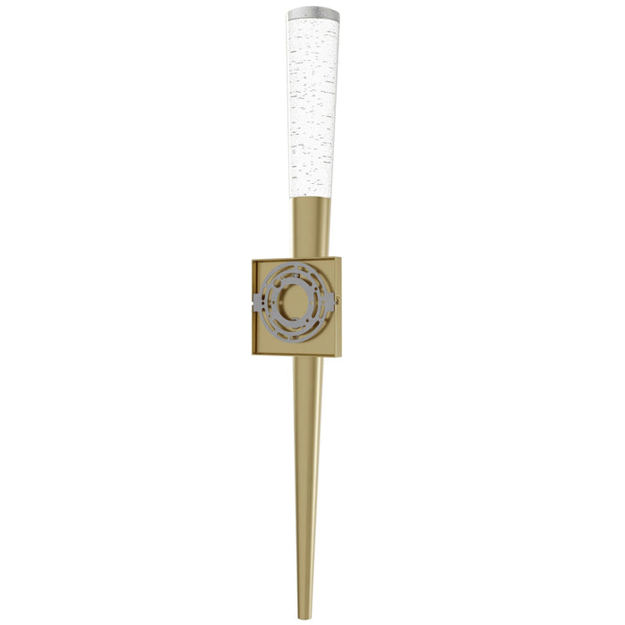 Wall Sconce Avenue Lighting HF3039-BB The Original Glacier 25"H Cone Shaped LED Wall Sconce in Brushed Brass/Bubbled Crystal Avenue Lighting