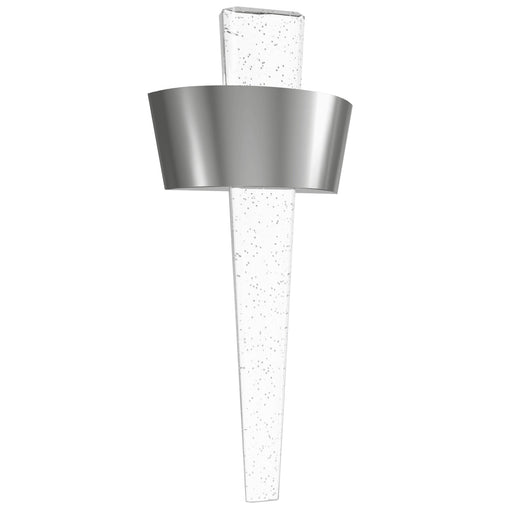 Wall Sconce Avenue Lighting HF3007-PN The Original Glacier 24"H Curved Frame LED Wall Sconce in Polished Nickel/Bubbled Crystal Avenue Lighting