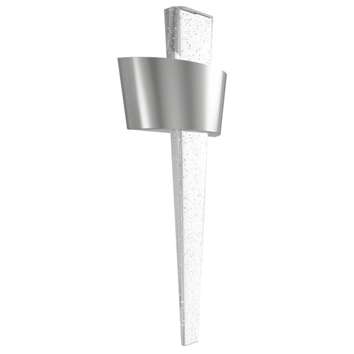 Wall Sconce Avenue Lighting HF3007-PN The Original Glacier 24"H Curved Frame LED Wall Sconce in Polished Nickel/Bubbled Crystal Avenue Lighting