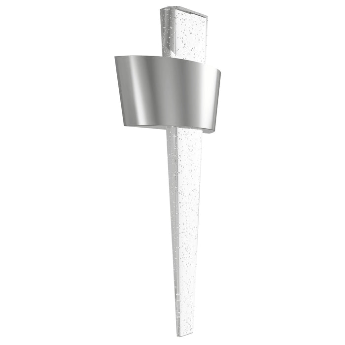 Wall Sconce Avenue Lighting HF3007-PN The Original Glacier 24"H Curved Frame LED Wall Sconce in Polished Nickel/Bubbled Crystal Avenue Lighting
