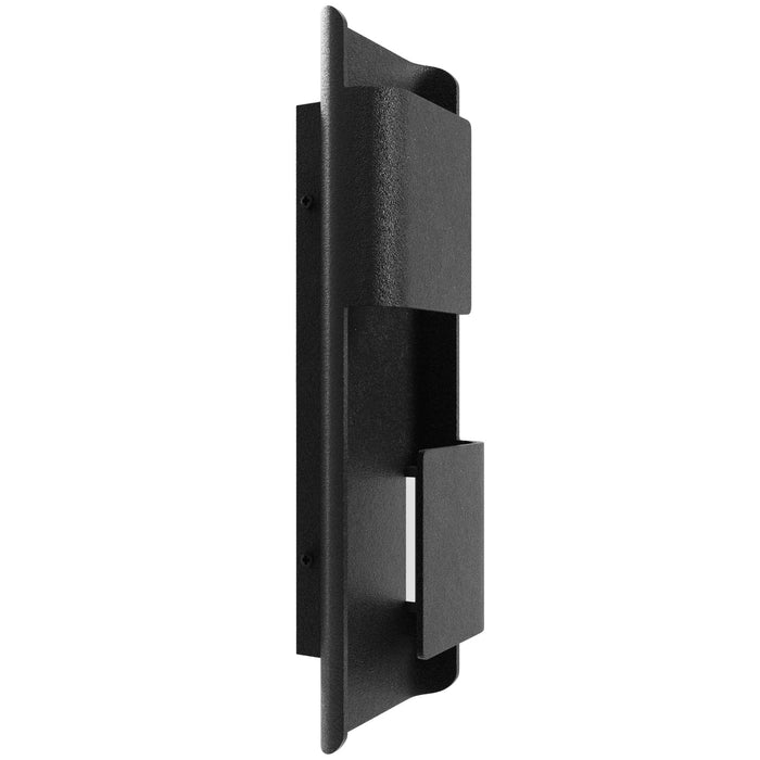 Outdoor Wall Light Avenue Lighting AV2418-BLK Avenue Outdoor 18"H 2-Panel LED Wall Sconce in Black Avenue Lighting