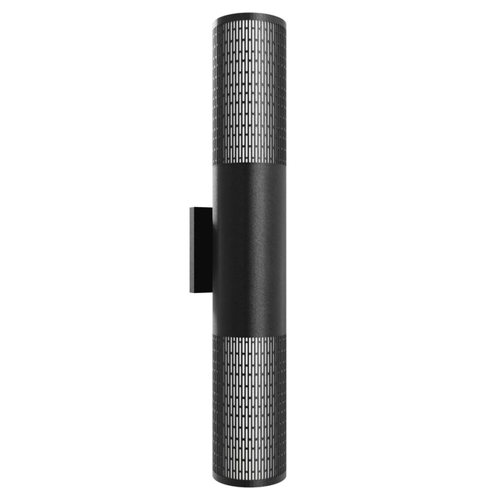 Outdoor Wall Light Avenue Lighting AV2824-BLK Avenue Outdoor 24" H Cylindrical LED Wall Sconce in Black with Perforated Grid Frame Avenue Lighting