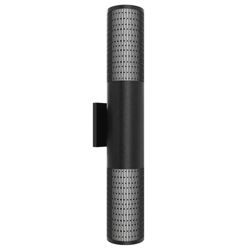 Outdoor Wall Light Avenue Lighting AV2824-BLK Avenue Outdoor 24" H Cylindrical LED Wall Sconce in Black with Perforated Grid Frame Avenue Lighting