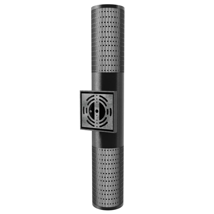 Outdoor Wall Light Avenue Lighting AV2824-BLK Avenue Outdoor 24" H Cylindrical LED Wall Sconce in Black with Perforated Grid Frame Avenue Lighting