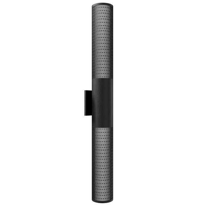 Outdoor Wall Light Avenue Lighting AV2836-BLK Avenue Outdoor 36" H Cylindrical LED Wall Sconce in Black with Perforated Grid Frame Avenue Lighting