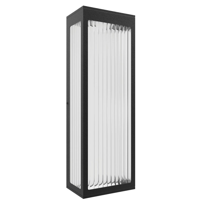 Outdoor Wall Light Avenue Lighting AV9902-BLK Avenue Outdoor 18"H 3000K LED Wall Sconce in Black/Ribbed Glass Avenue Lighting