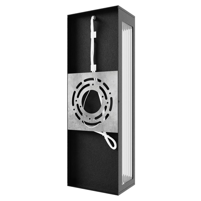 Outdoor Wall Light Avenue Lighting AV9902-BLK Avenue Outdoor 18"H 3000K LED Wall Sconce in Black/Ribbed Glass Avenue Lighting