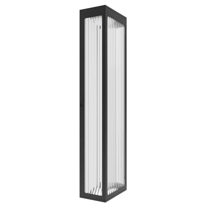 Outdoor Wall Light Avenue Lighting AV9903-BLK Avenue Outdoor 24"H 3000K LED Wall Sconce in Black/Ribbed Glass Avenue Lighting
